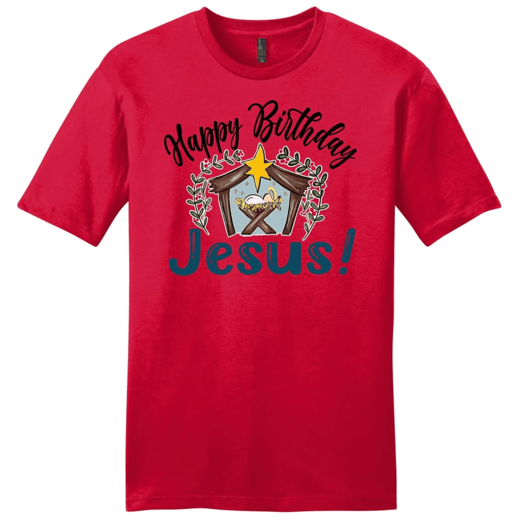 Jesus in a manger, Happy Birthday Jesus Men's t-shirt
