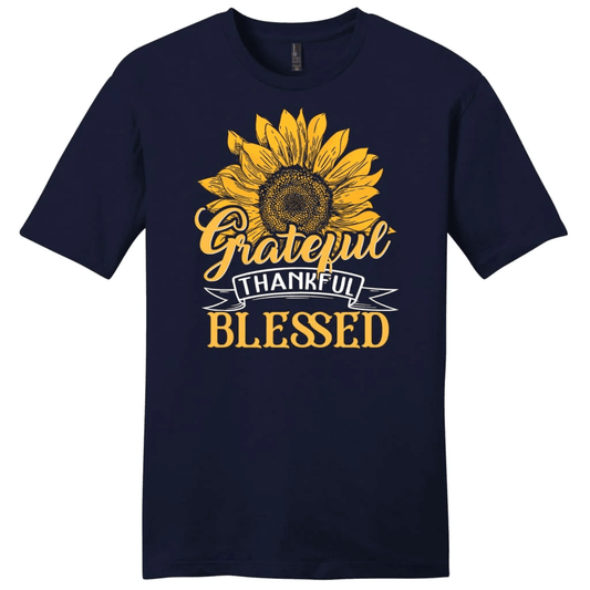 Grateful thankful blessed, Sunflower Men's Christian t-shirt