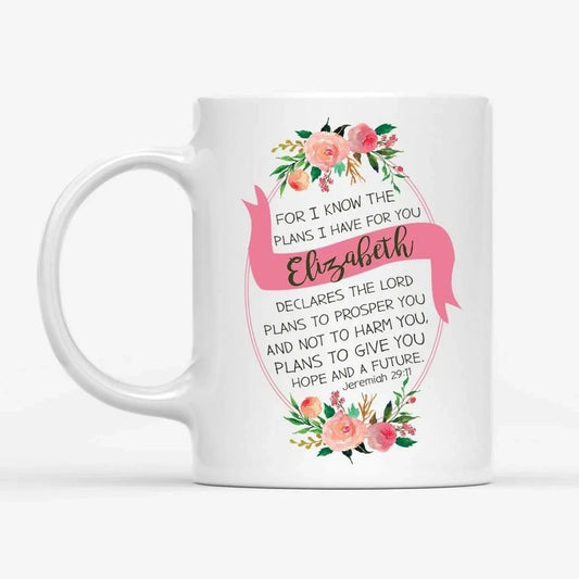 Jeremiah 29:11 personalized name coffee mug | Bible verse mugs