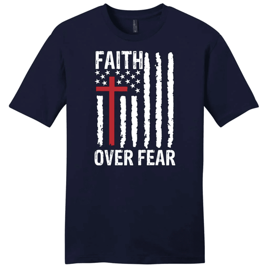 Patriotic Christian t-shirts: Faith over fear American flag men's t-shirt