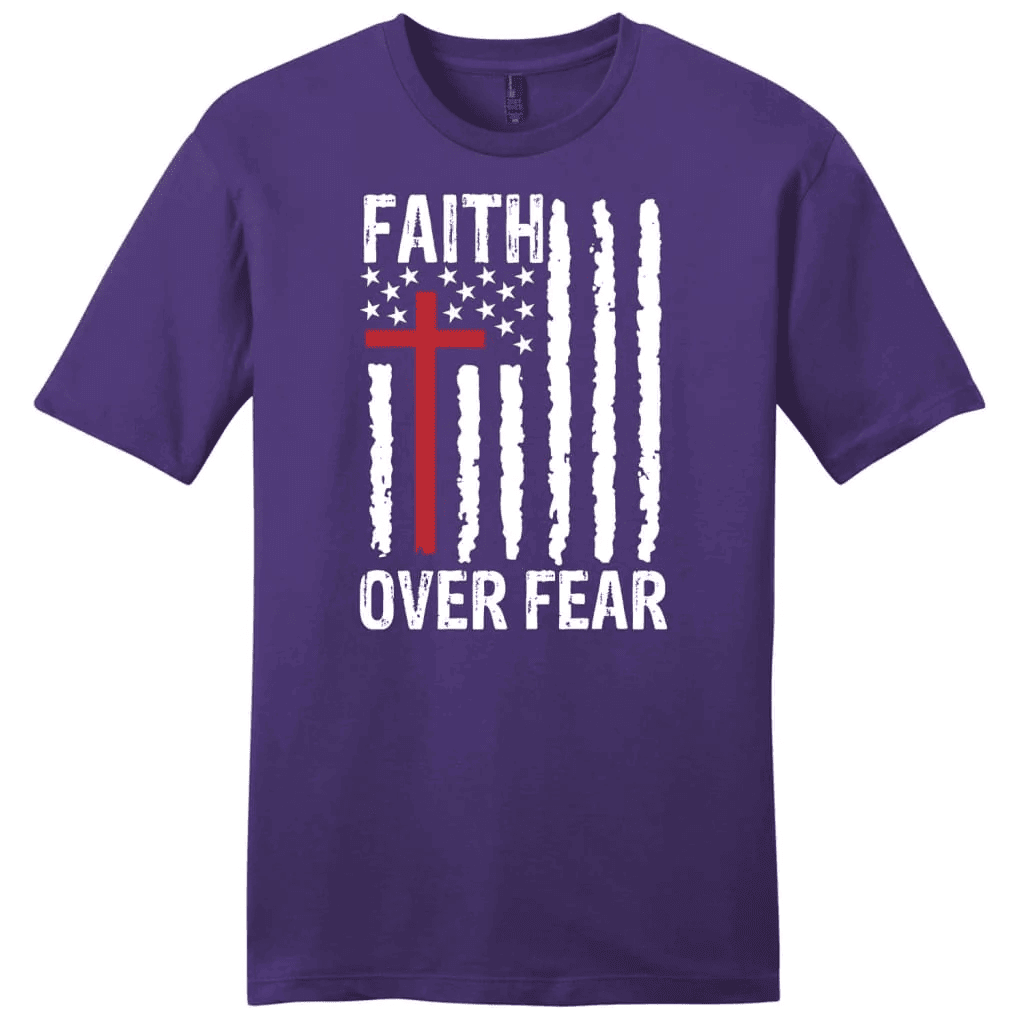 Patriotic Christian t-shirts: Faith over fear American flag men's t-shirt
