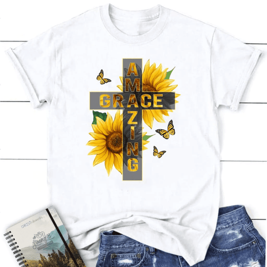 Amazing Grace sunflower women's t-shirt