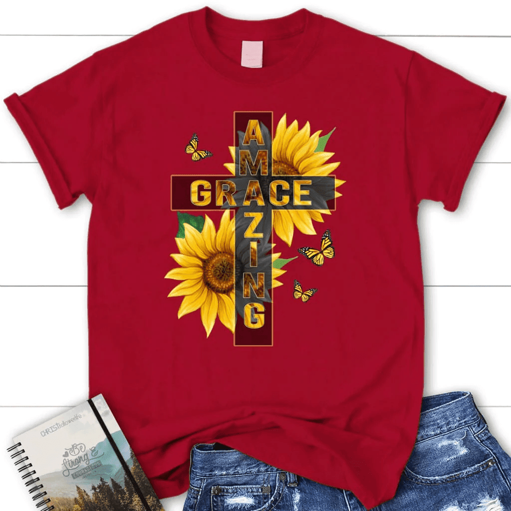 Amazing Grace sunflower women's t-shirt