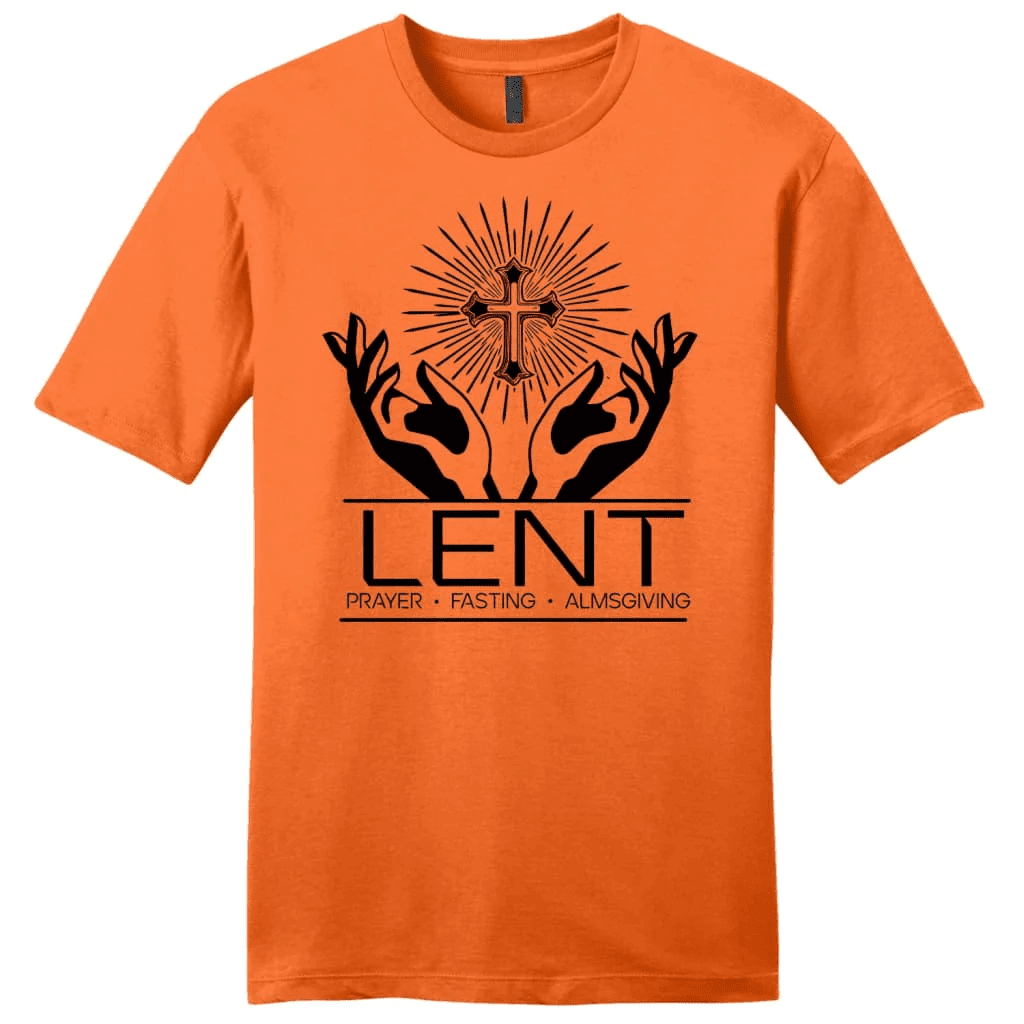 Lent prayer fasting almsgiving men's t-shirt, Easter Christian gifts