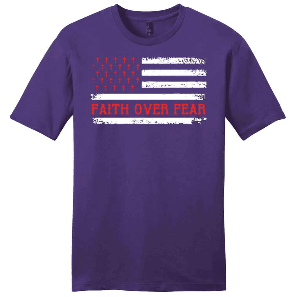 Patriotic Christian, Faith over fear American flag men's t-shirt