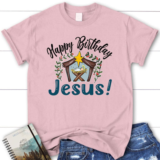 Jesus in a manger, Happy Birthday Jesus Women's t-shirt