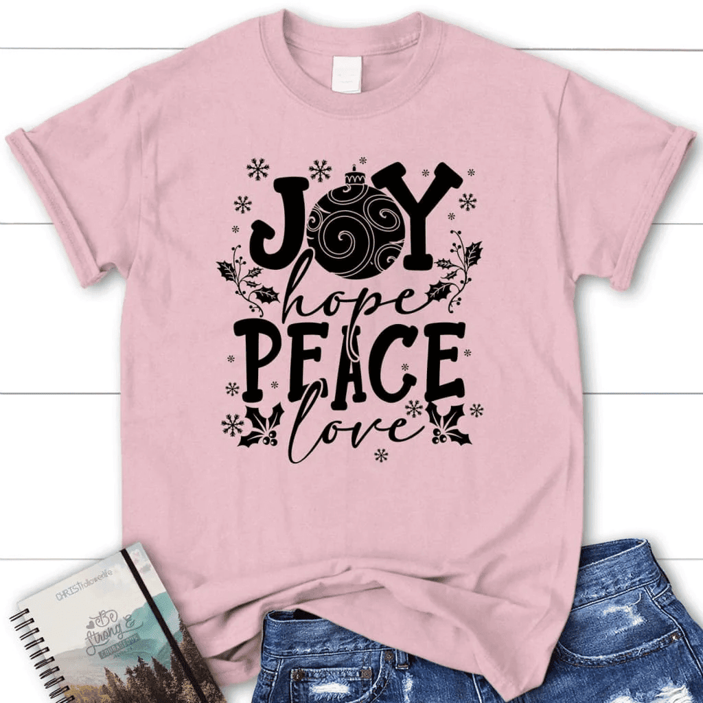 Joy hope peace love Christmas women's t-shirt