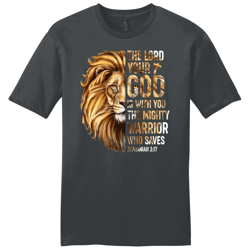 Zephaniah 3:17 The Lord your God is with you men's Christian t-shirt