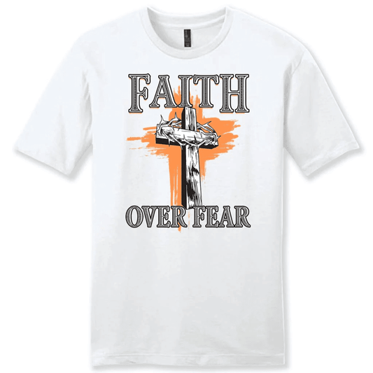 Cross with crown of thorns, Faith over fear Menâ�E�E��E�E�s t-shirt