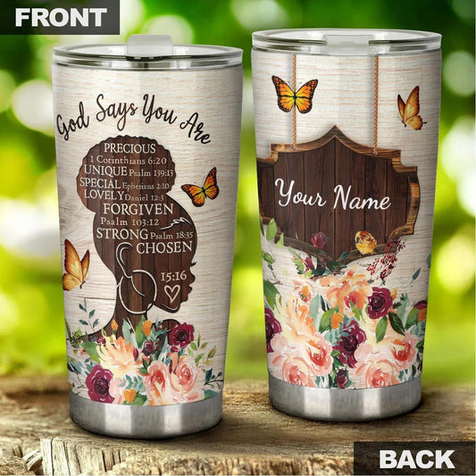 Bible God Says You Are Precious Personalized Tumbler Gift For Her