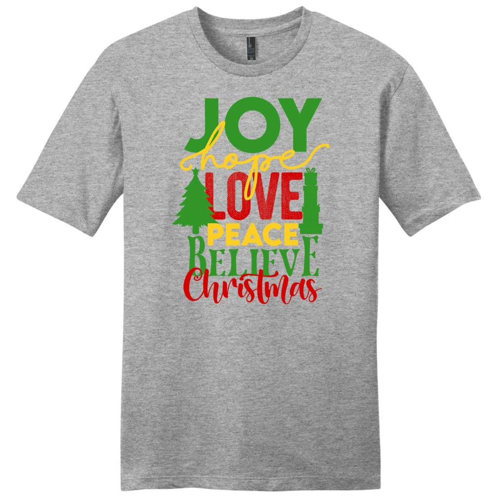 Joy hope love peace believe Christmas Men's t-shirt
