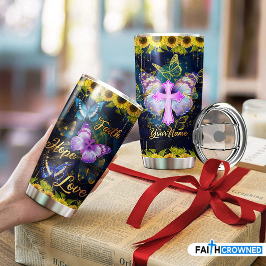 Faith-Hope-Love Personalized Tumbler