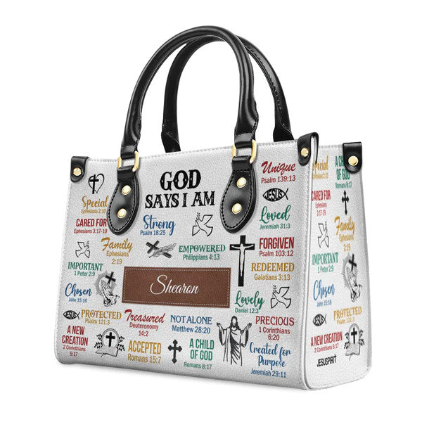 Personalized Leather Handbag With Handle | What God Says About You