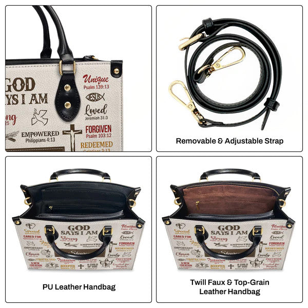 Personalized Leather Handbag With Handle | What God Says About You