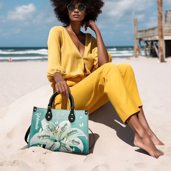 God Says You Are - Personalized Leather Handbag
