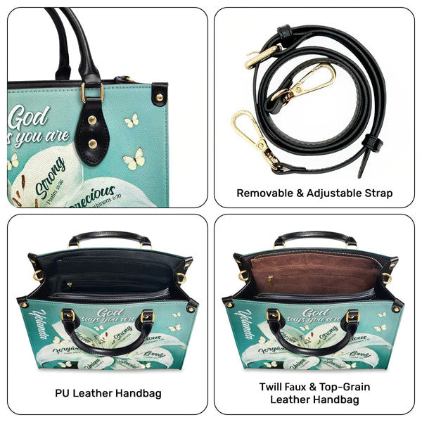 God Says You Are - Personalized Leather Handbag