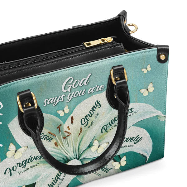 God Says You Are - Personalized Leather Handbag