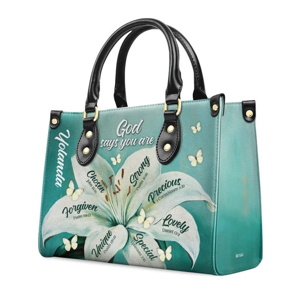 God Says You Are - Personalized Leather Handbag