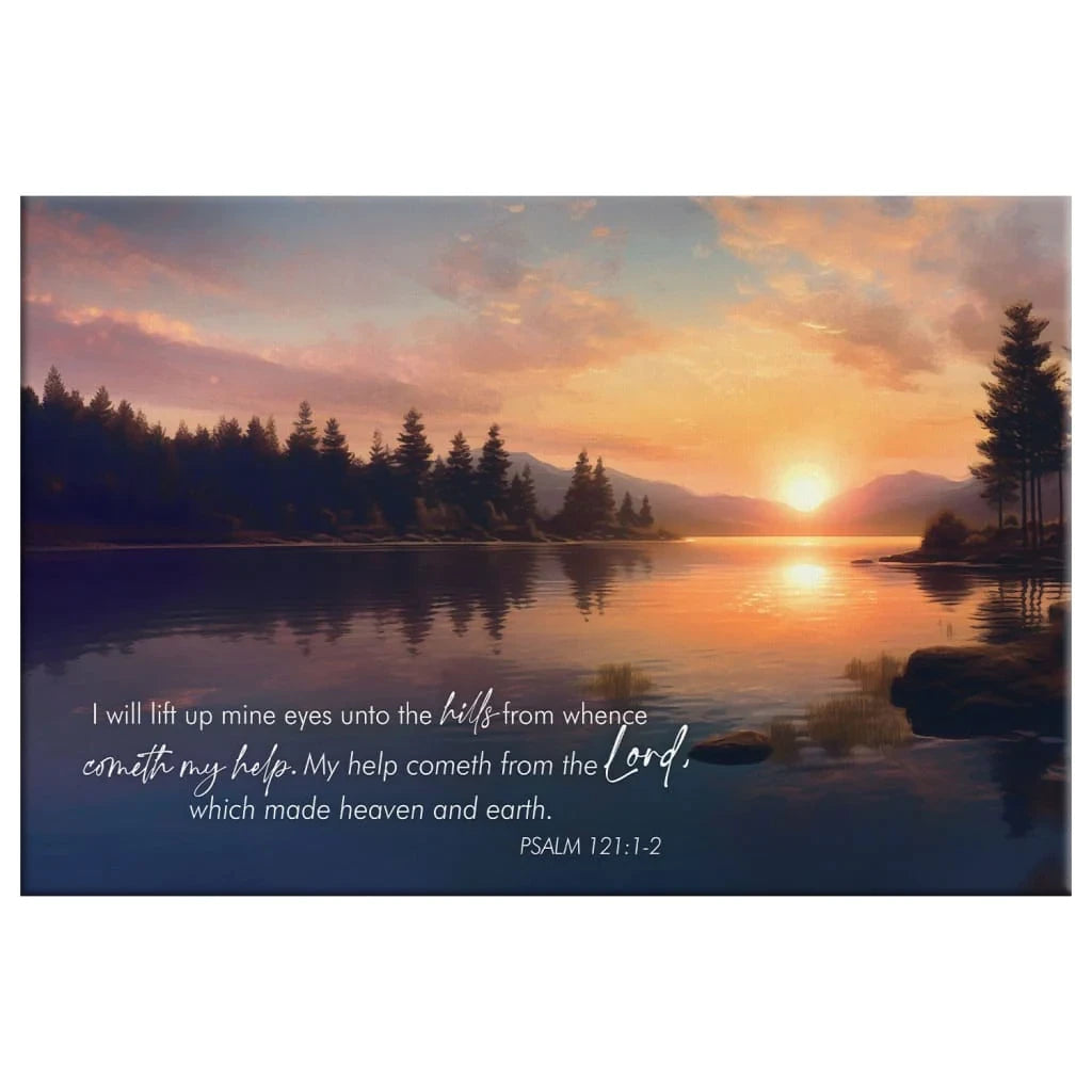 Psalm 121:1-2 My Help Cometh From The Lord Wall Art Canvas