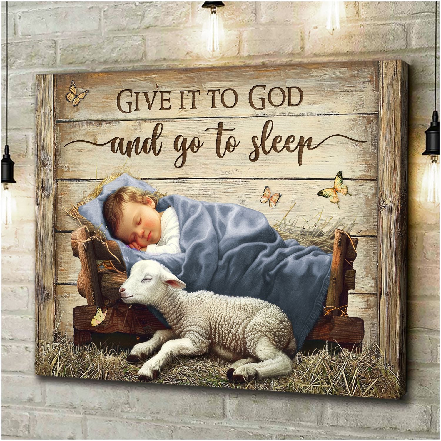 Sentimental Christian Wall Art Nativity Scene Canvas Print