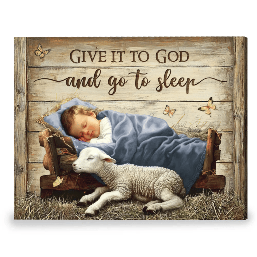 Sentimental Christian Wall Art Nativity Scene Canvas Print