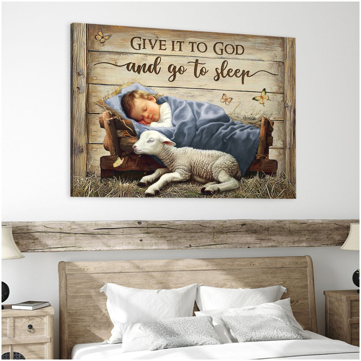 Sentimental Christian Wall Art Nativity Scene Canvas Print