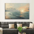 Be Still and Know, Seascape, Psalm 46:10 Wall Art Canvas Print