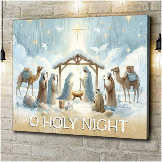 Nativity Art Christmas Wall Art The Birth Of Jesus Ready to Hang Canvas Print