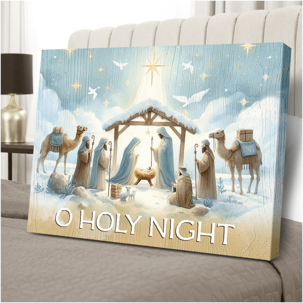 Nativity Art Christmas Wall Art The Birth Of Jesus Ready to Hang Canvas Print
