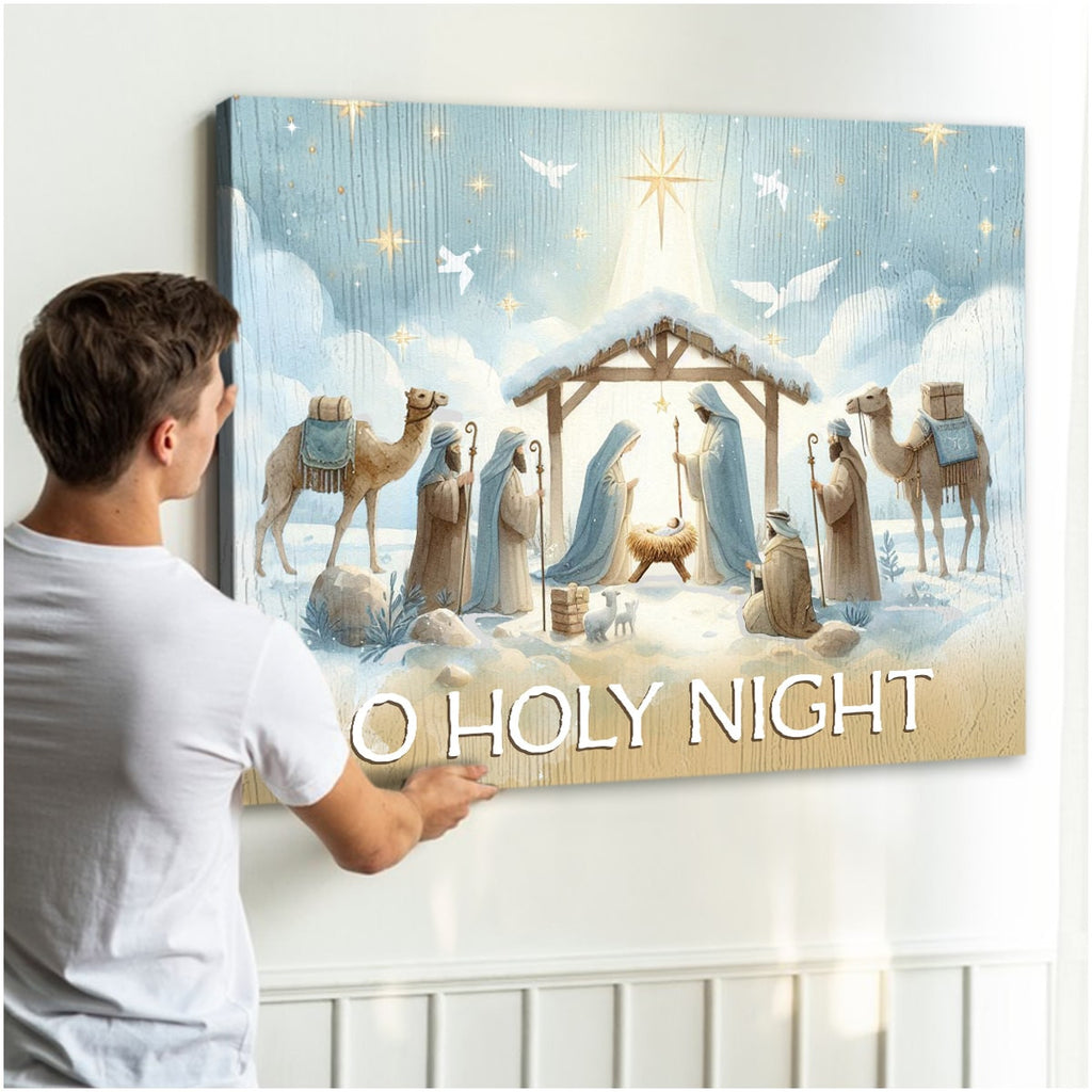 Nativity Art Christmas Wall Art The Birth Of Jesus Ready to Hang Canvas Print