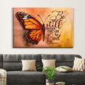 Be Still and Know That I Am God Psalm 46:10, Butterfly, Wall Art Canvas Print