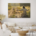 Lamb Runs to Jesus Wall Art Canvas