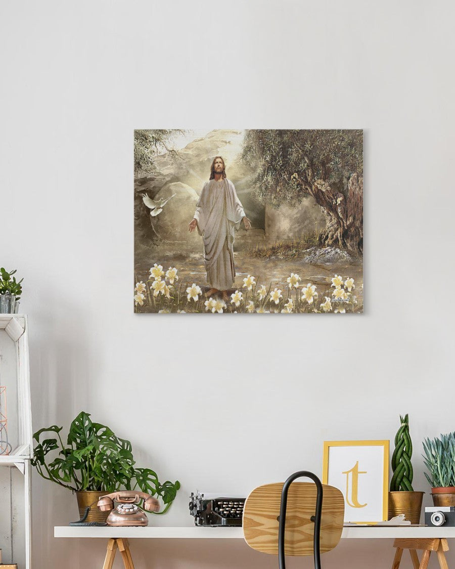 Meadow landscape, A new day has come canvas-wrap-print