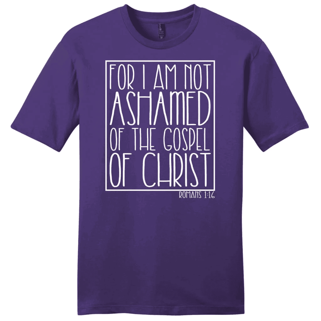 For I am not ashamed of the gospel of Christ Romans 1:16 t-shirt, Men's Christian t-shirts
