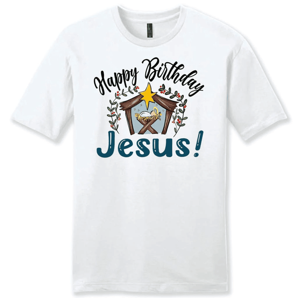 Jesus in a manger, Happy Birthday Jesus Men's t-shirt