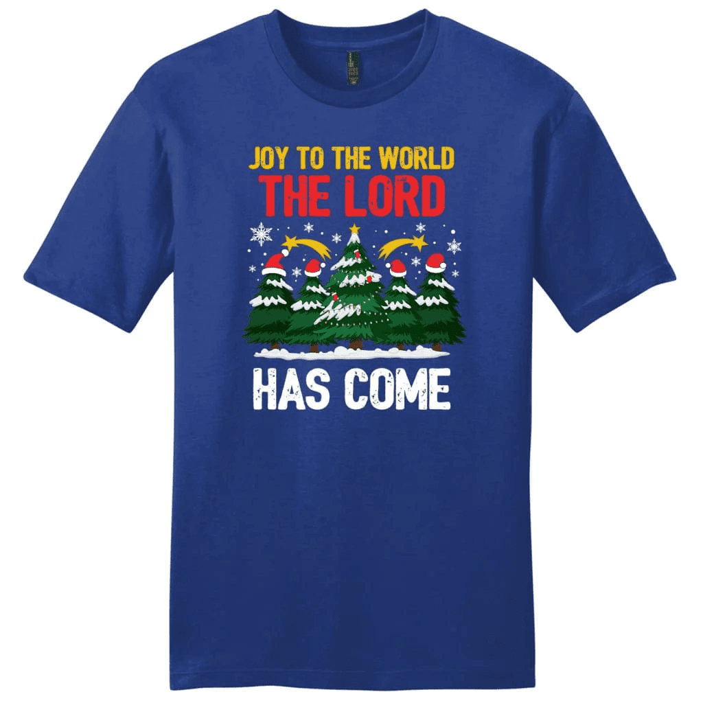 Joy to the world the Lord has come Christmas tree Men's t-shirt