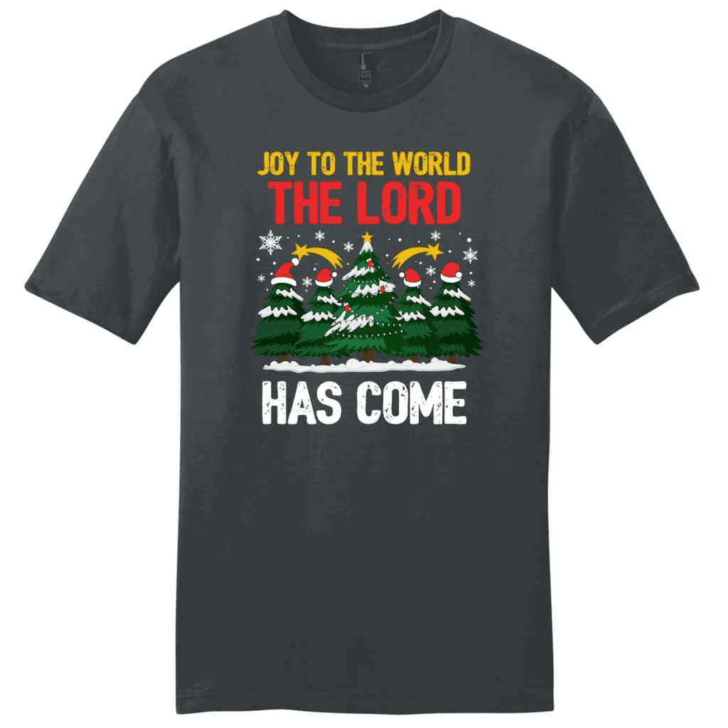 Joy to the world the Lord has come Christmas tree Men's t-shirt
