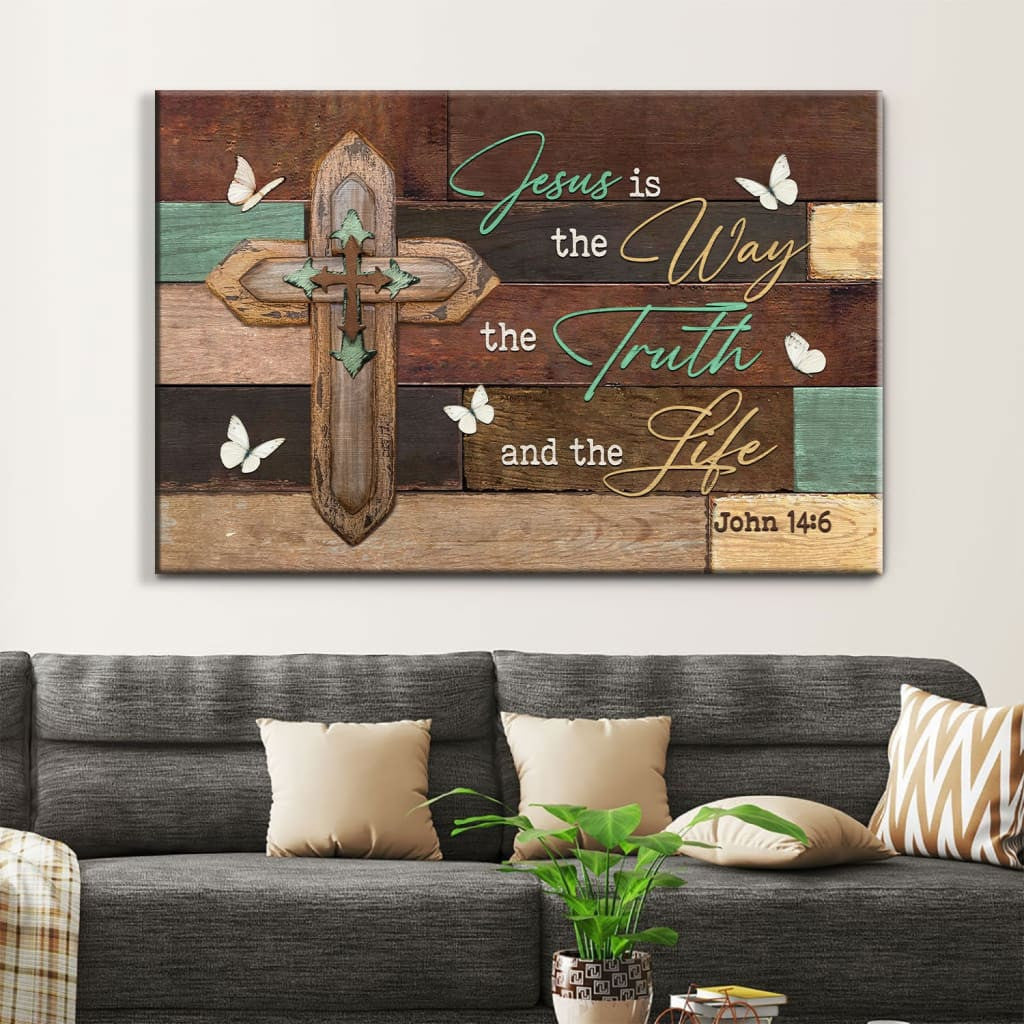 Jesus the way the truth and the life John 14:6 wall art canvas