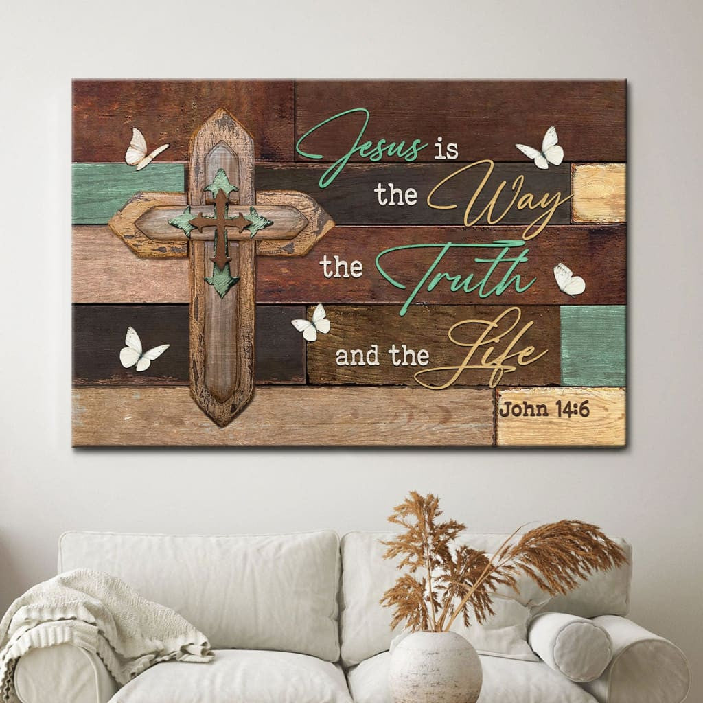 Jesus the way the truth and the life John 14:6 wall art canvas