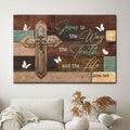 Jesus the way the truth and the life John 14:6 wall art canvas