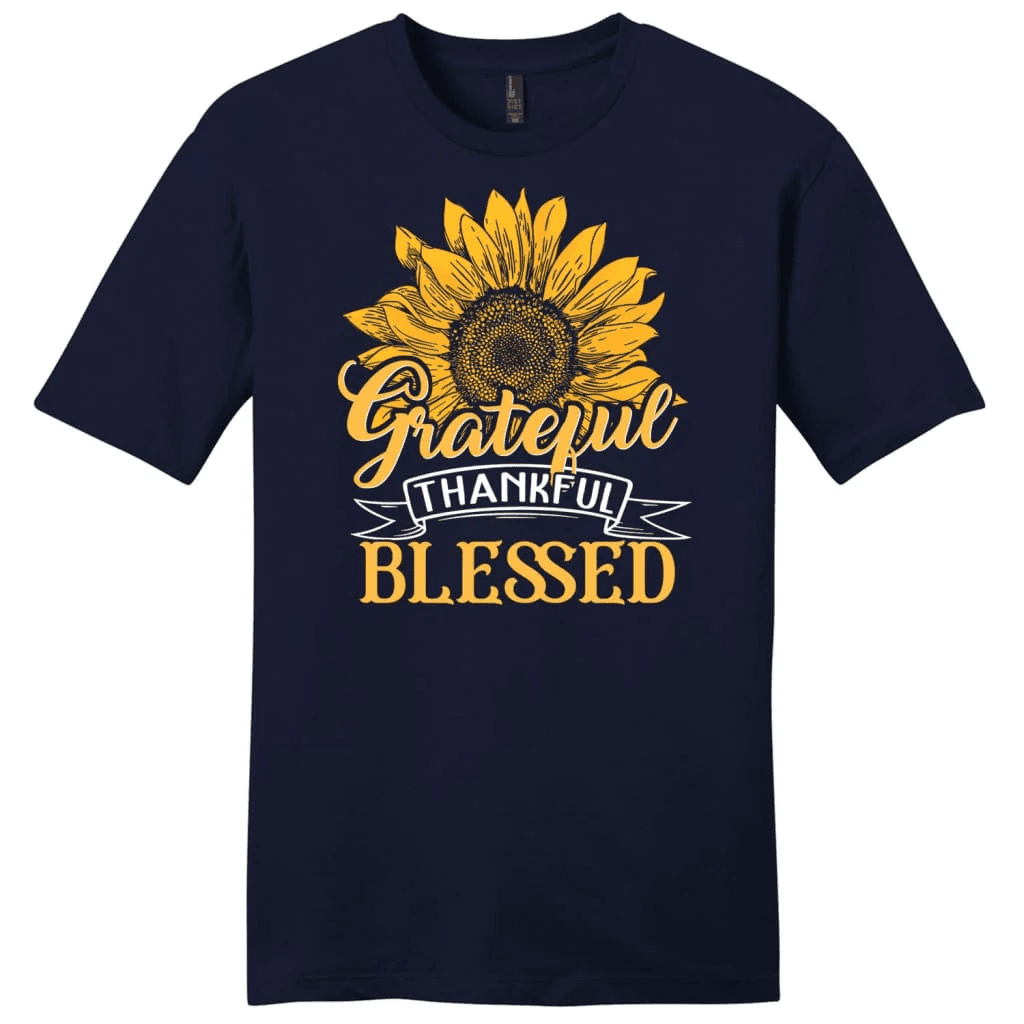 Grateful thankful blessed, Sunflower Men's Christian t-shirt