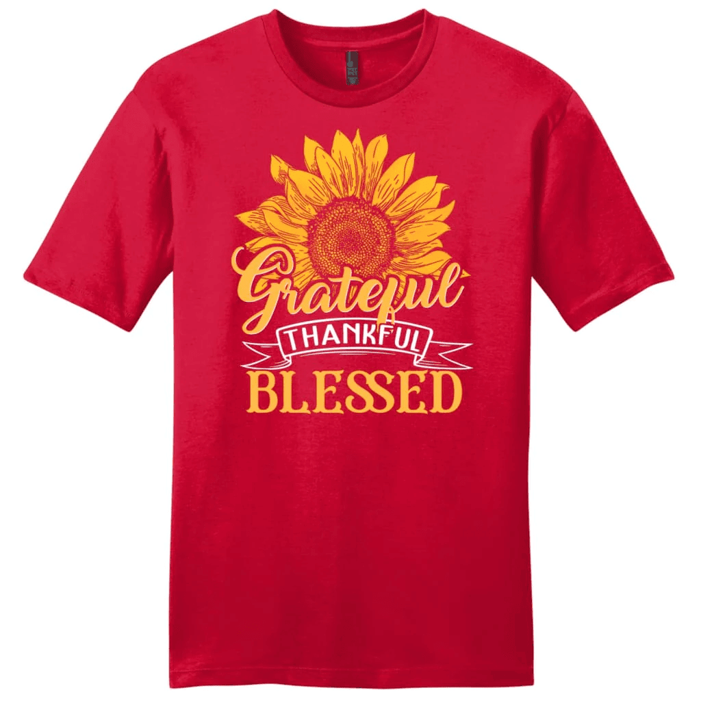 Grateful thankful blessed, Sunflower Men's Christian t-shirt