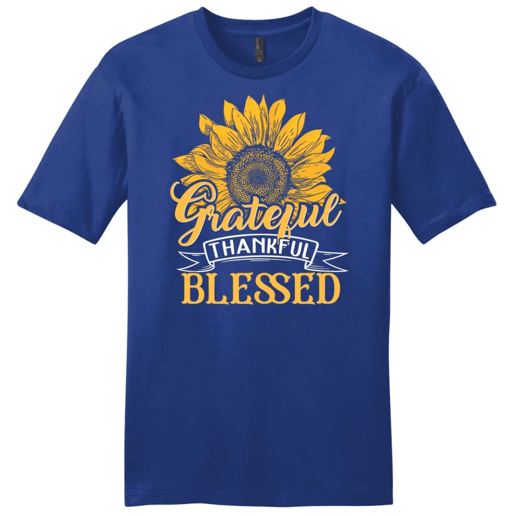 Grateful thankful blessed, Sunflower Men's Christian t-shirt