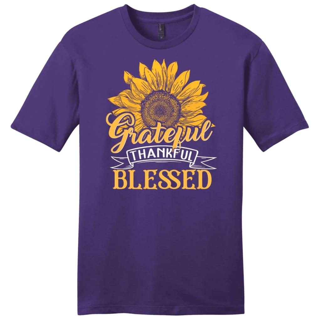 Grateful thankful blessed, Sunflower Men's Christian t-shirt