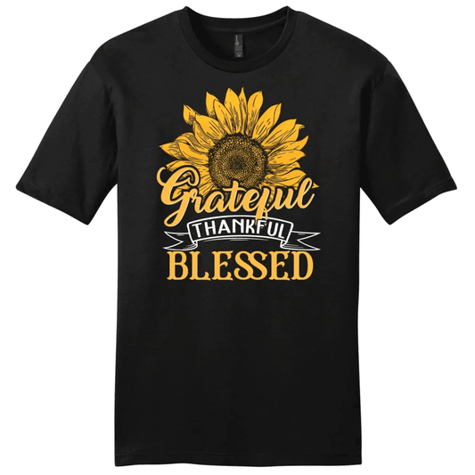 Grateful thankful blessed, Sunflower Men's Christian t-shirt