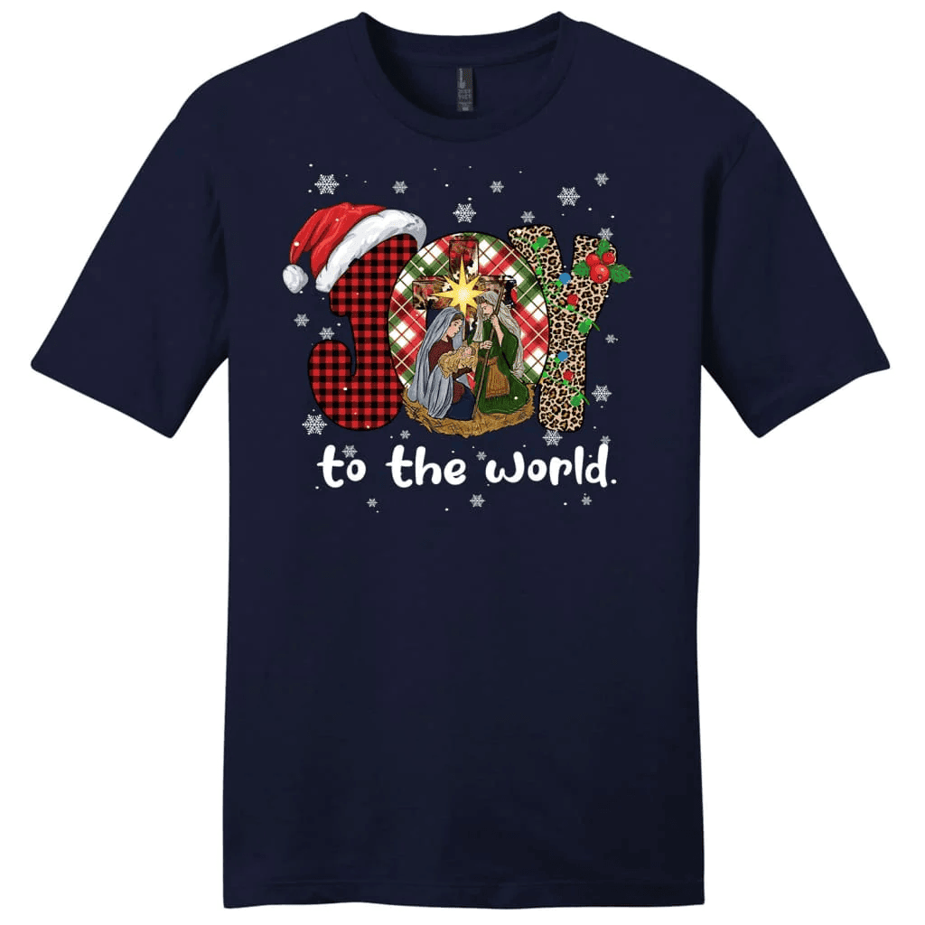 Joy to the world Buffalo plaid leopard Men's t-shirt