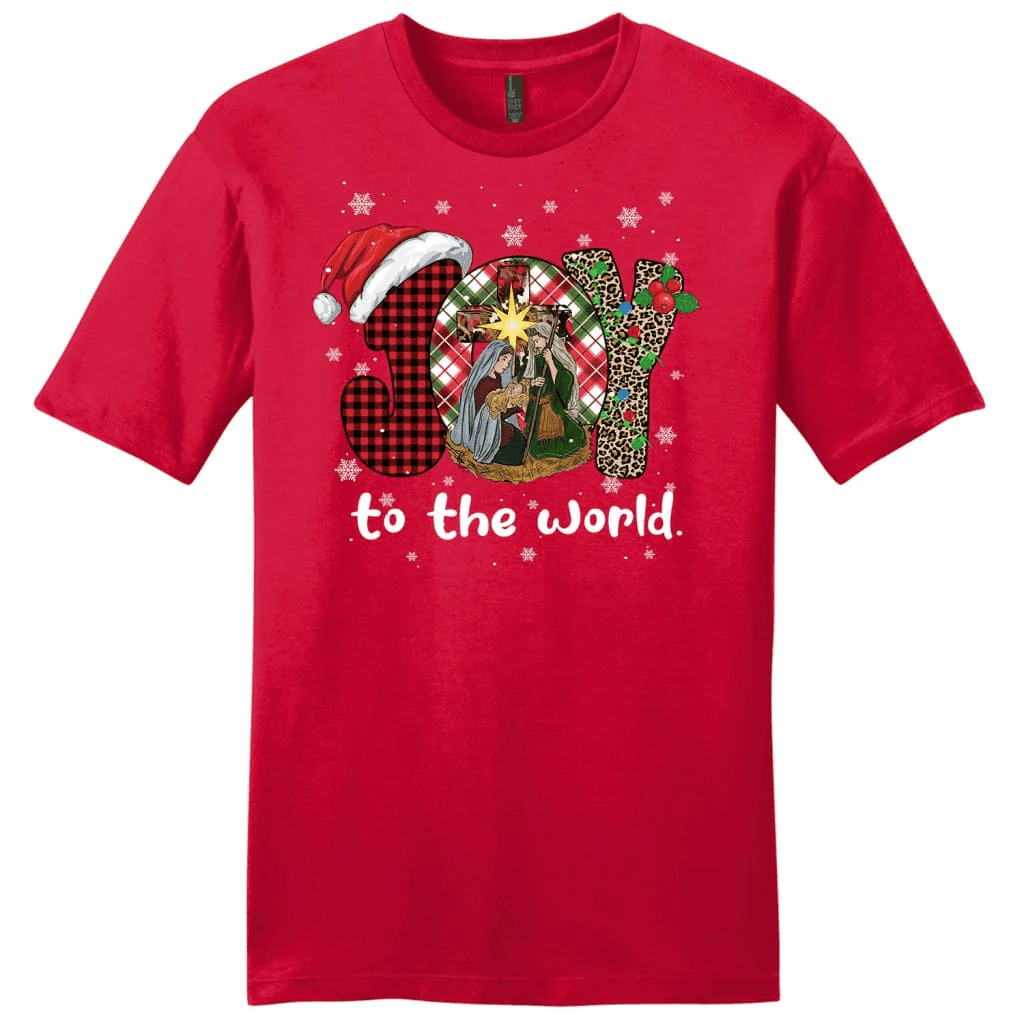 Joy to the world Buffalo plaid leopard Men's t-shirt