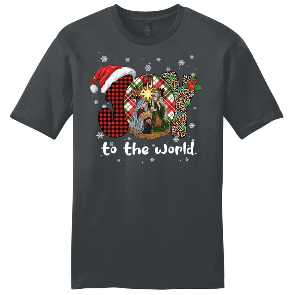 Joy to the world Buffalo plaid leopard Men's t-shirt