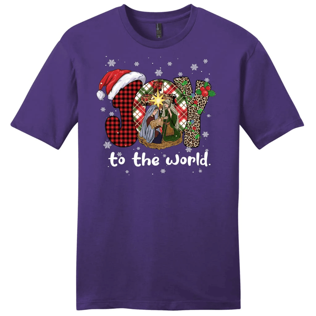 Joy to the world Buffalo plaid leopard Men's t-shirt