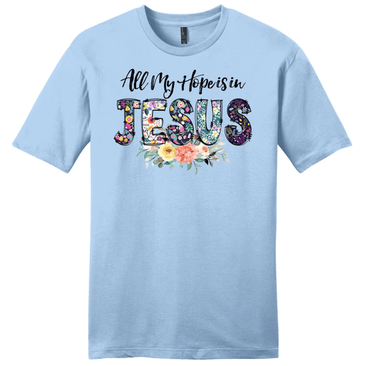 All my hope is in Jesus shirt, Men's Christian t-shirts